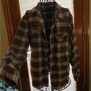 Brown Plaid Jacket with buttons